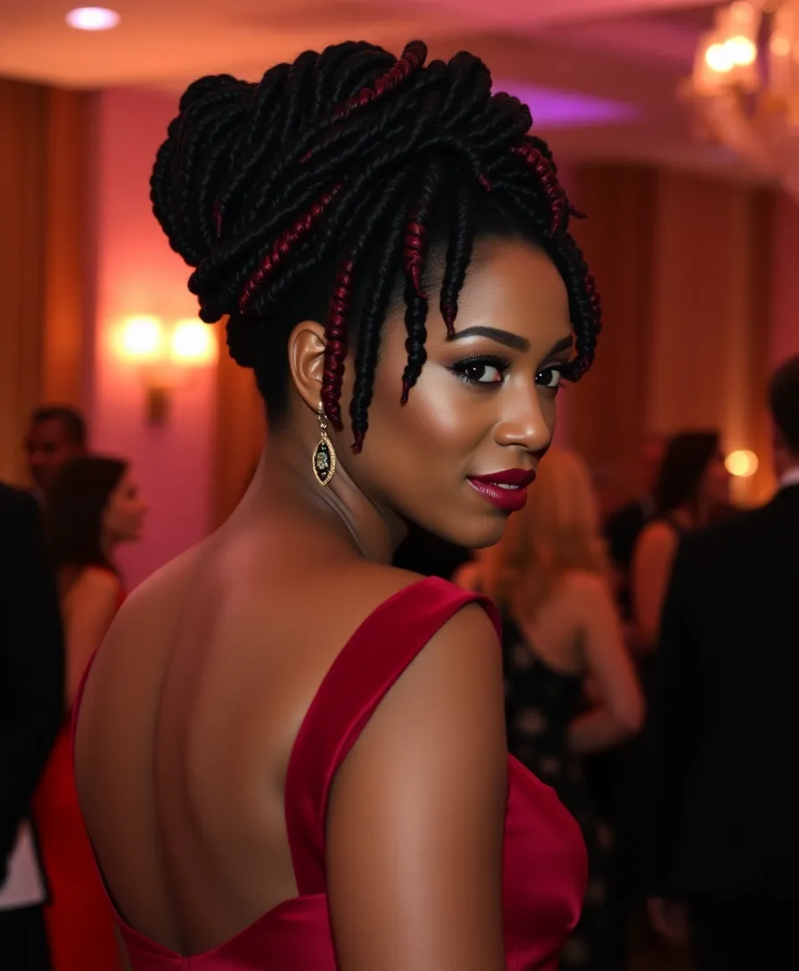 15 Stunning Hairstyles with Dyed Locs That'll Turn Heads Everywhere! - 11. Black and Burgundy Locs