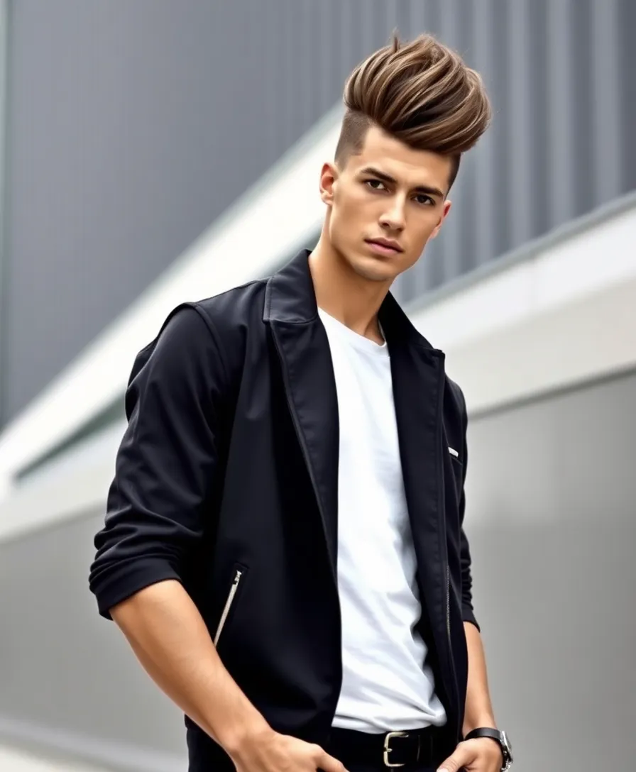 15 Stylish Faded Mullet Hairstyles for Men to Inspire Your Next Look! - 4. Pompadour Mullet Fade