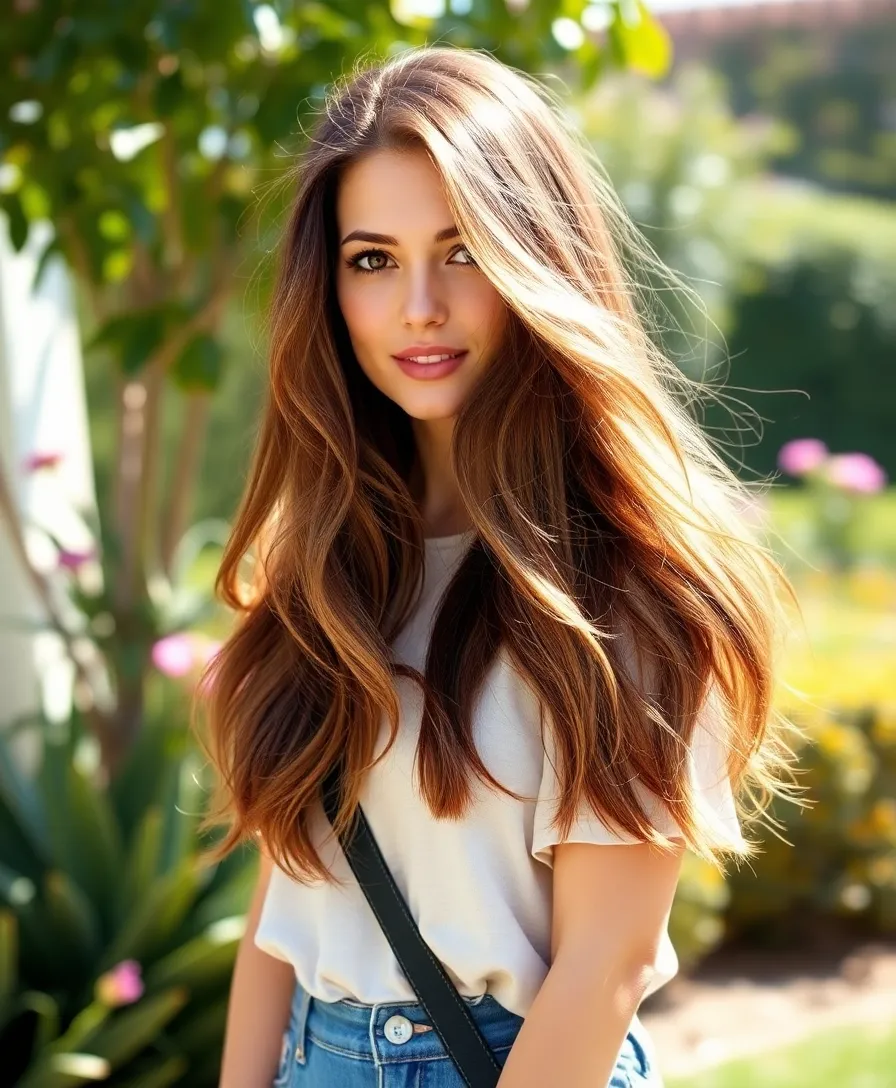 20 California Brunette Hair Ideas That Will Make You the Envy of All Your Friends! - 8. Soft Brown with Caramel Babylights