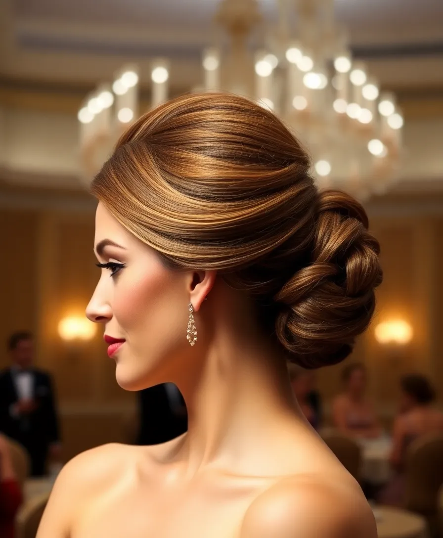 15 Stunning Hairstyles with Caramel Highlights That Will Turn Heads! - 11. Classic Updo with Caramel Highlights