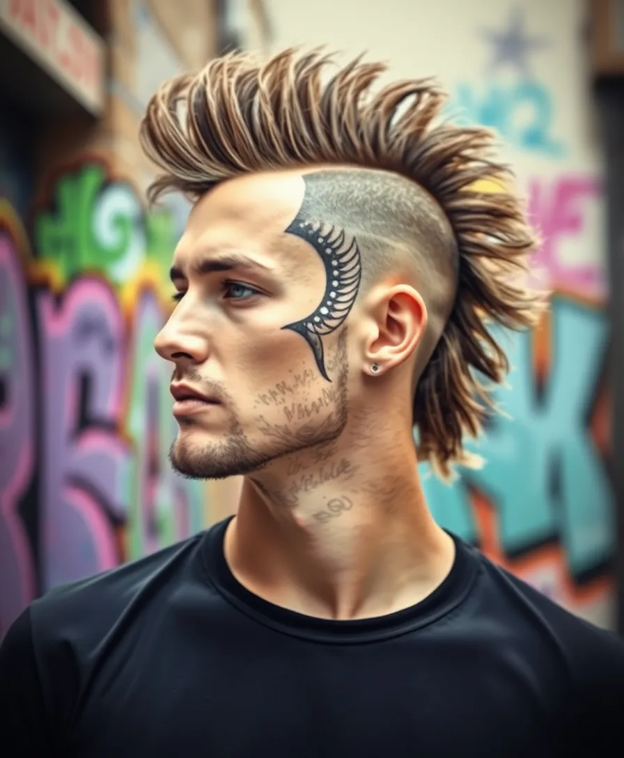 15 Stylish Faded Mullet Hairstyles for Men to Inspire Your Next Look! - 15. Bold Mullet with Designs