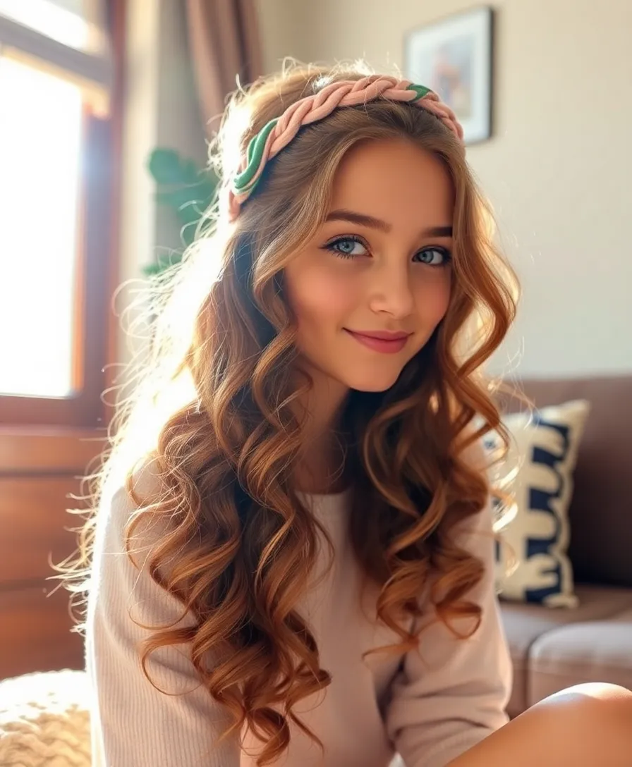 15 Quick and Cute Hairstyles for School That'll Make You the Trendsetter! - 8. Easy Curls with Headband