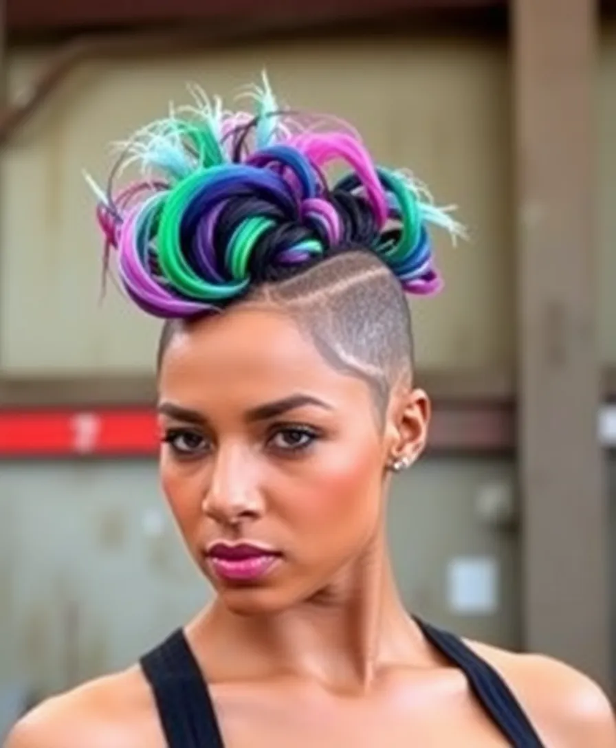 15 Twisted Swirl Cornrow Hairstyles That Will Turn Heads Everywhere! - 12. Twisted Swirl Mohawk