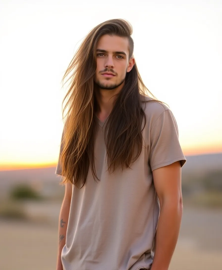 15 Stylish Faded Mullet Hairstyles for Men to Inspire Your Next Look! - 6. Long Mullet with Fade