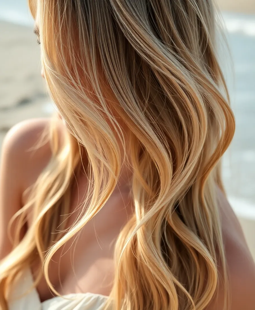 15 Stunning Hairstyles with Caramel Highlights That Will Turn Heads! - 1. Soft Beach Waves with Caramel Babylights