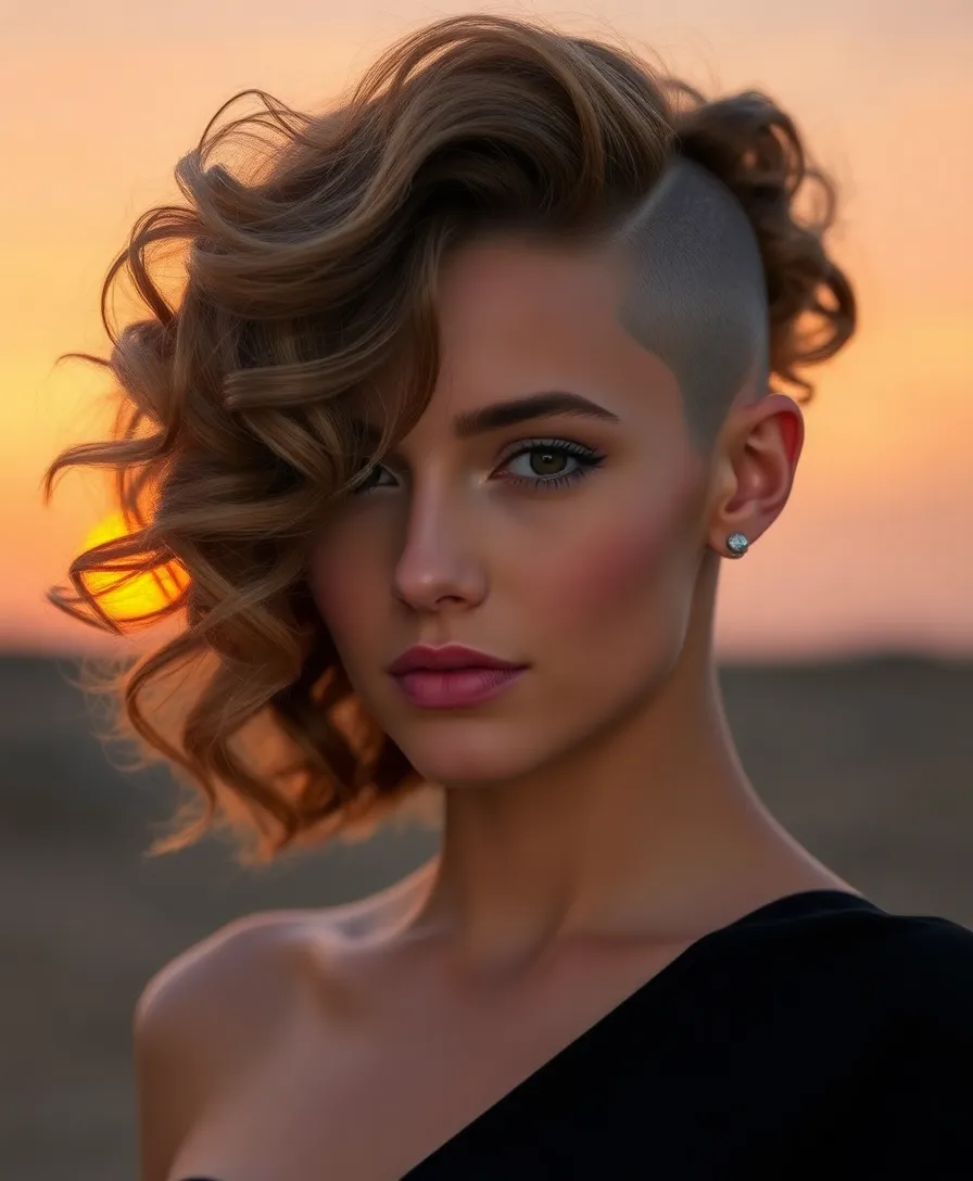 20 Edgy Side-Shaved Hairstyles That Will Turn Heads! - 16. Layered Curls with a Shaved Side