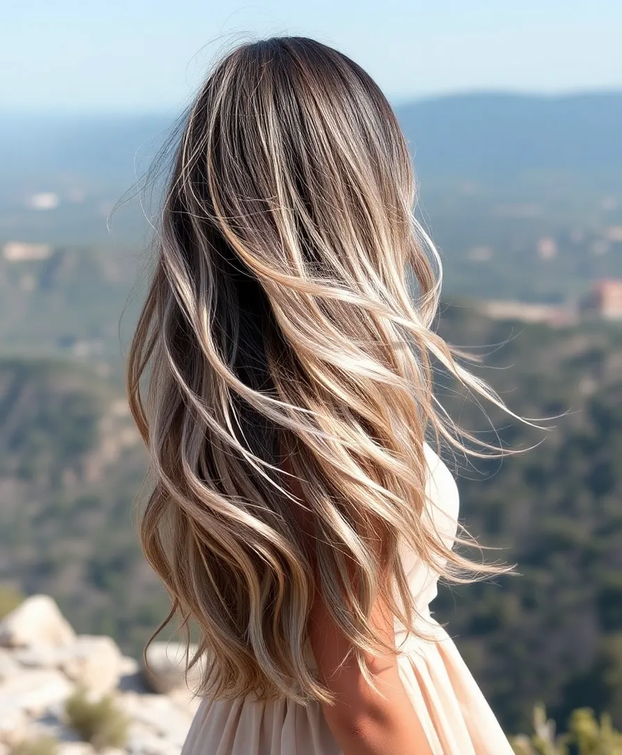 15 Shining Hairstyles With Silver Highlights That'll Make You Shine Brighter Than a Diamond! - 5. Long Layered Hair with Silver Ombre