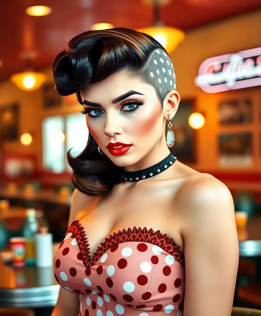 20 Edgy Side-Shaved Hairstyles That Will Turn Heads! - 18. Vintage Pin-Up with a Side Shave