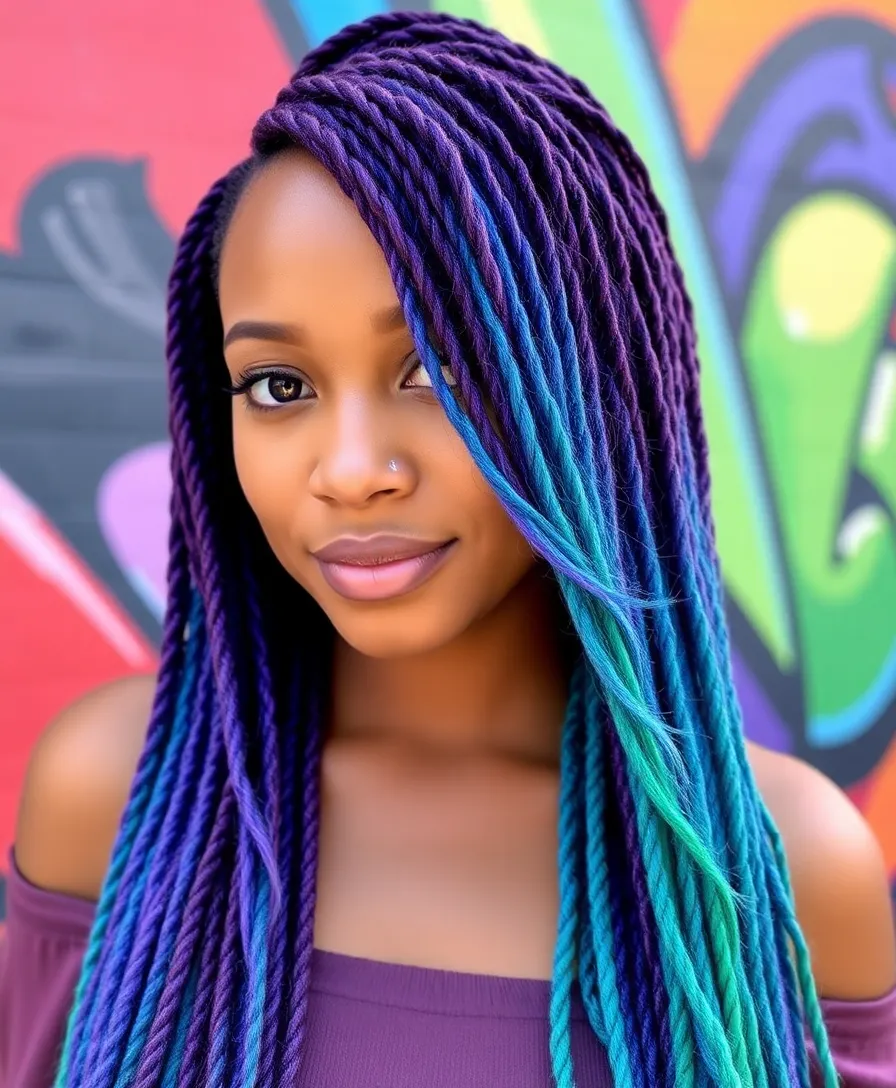 15 Stunning Hairstyles with Dyed Locs That'll Turn Heads Everywhere! - 1. Rainbow Ombre Locs