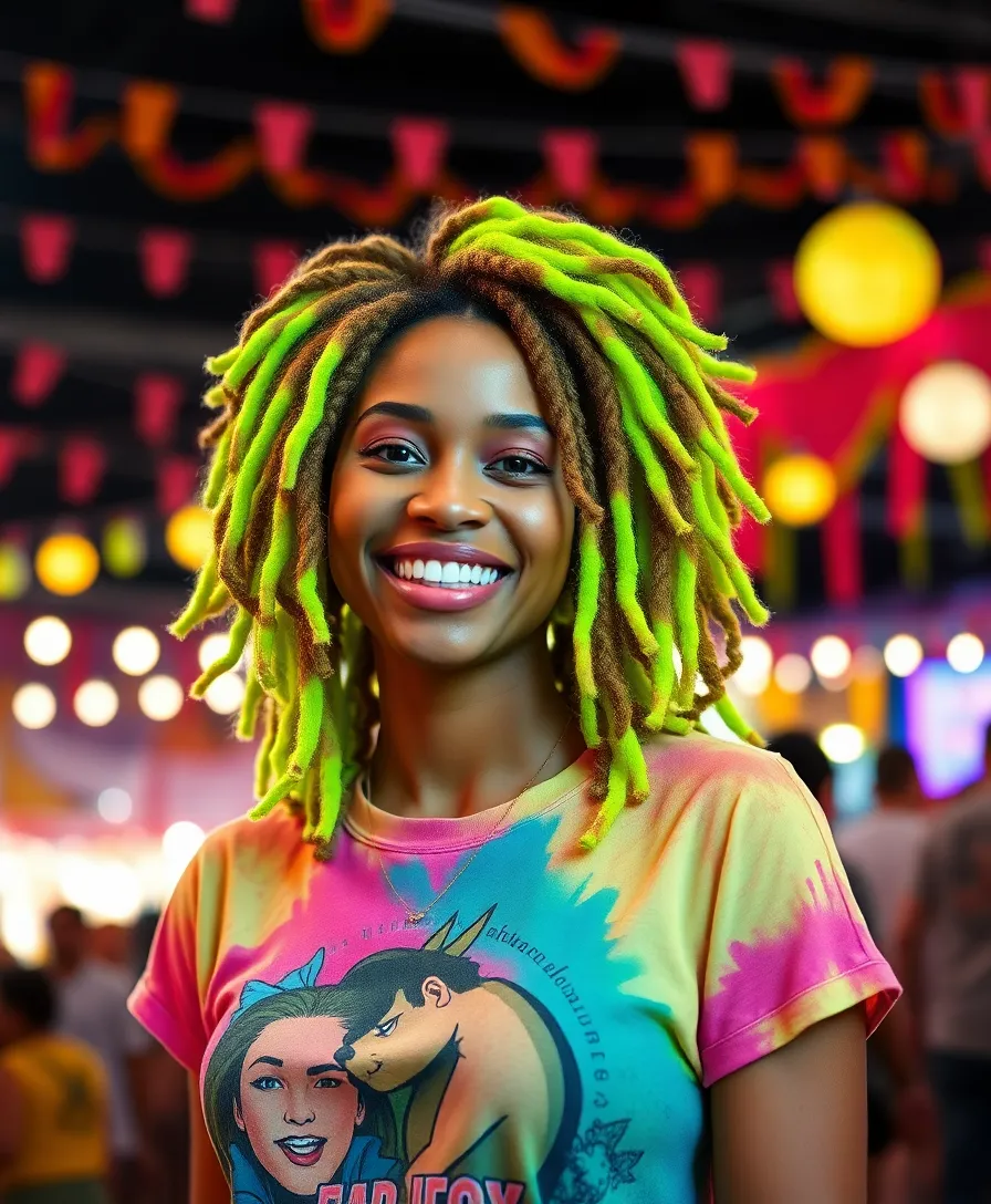 15 Stunning Hairstyles with Dyed Locs That'll Turn Heads Everywhere! - 6. Neon Green Locs