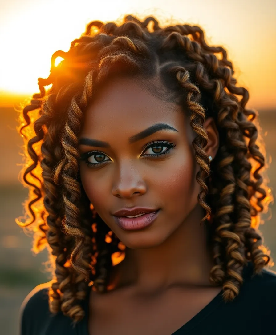 15 Twisted Swirl Cornrow Hairstyles That Will Turn Heads Everywhere! - 11. Twisted Swirls with Highlights