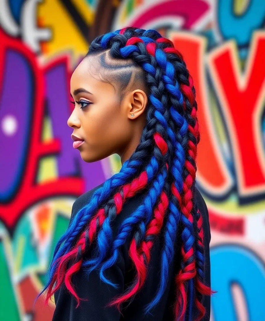 15 Twisted Swirl Cornrow Hairstyles That Will Turn Heads Everywhere! - 2. Bold Color Block Twists