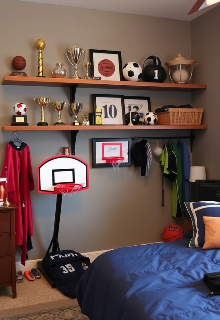 22 Awesome Teen Boy Bedroom Ideas Every Teenager Will Love! - 21. Personalized Sports Corner