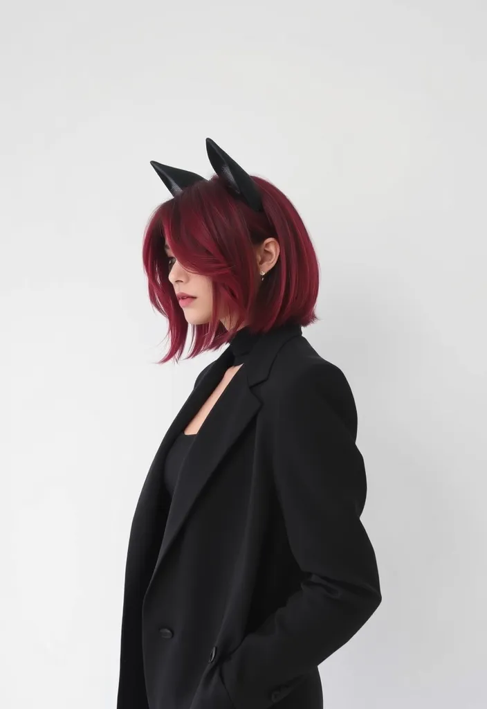 15 Eye-Catching Pink Wolf Cuts That Will Turn Heads Everywhere! - 15. Burgundy Pink with Subtle Highlights