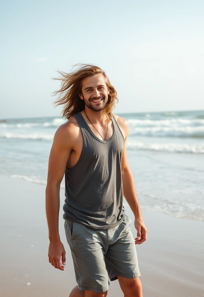 22 Dapper Hairstyles for Long-Haired Men That Will Turn Heads! - 17. The Long Beachy Waves