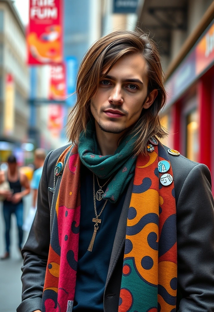 22 Dapper Hairstyles for Long-Haired Men That Will Turn Heads! - 22. The Long Hair with Accessories