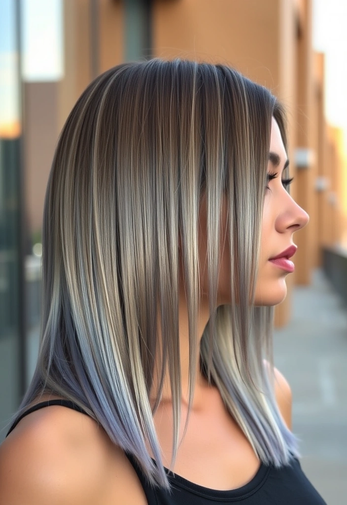 23 Summer Hair Color Ideas for Brunettes That Will Have Everyone Staring at You! - 12. Metallic Silver Brown