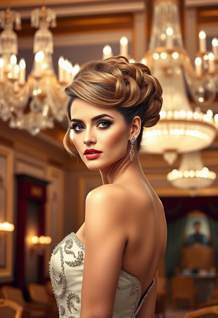 26 Elegant Hairstyles for Wavy Hair That Will Turn Heads! - 15. Glamorous Updo with Curls