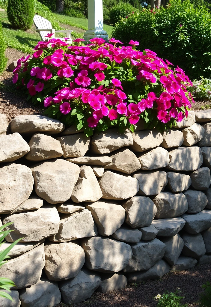 26 River Rock Landscaping Ideas That Will Transform Your Outdoor Space! - 6. Incorporate River Rocks into Retaining Walls