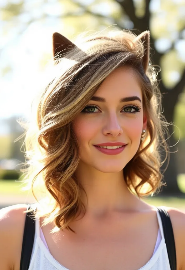 25+ Medium Wolf Cut Ideas for Women That'll Make You Want to Book an Appointment ASAP! - 15. Half-Up, Half-Down Style