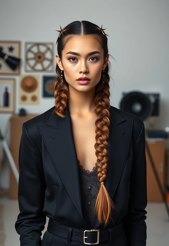 22 Elegant and Stylish Braid Hairstyles That Will Turn Heads! - 22. Star Braid