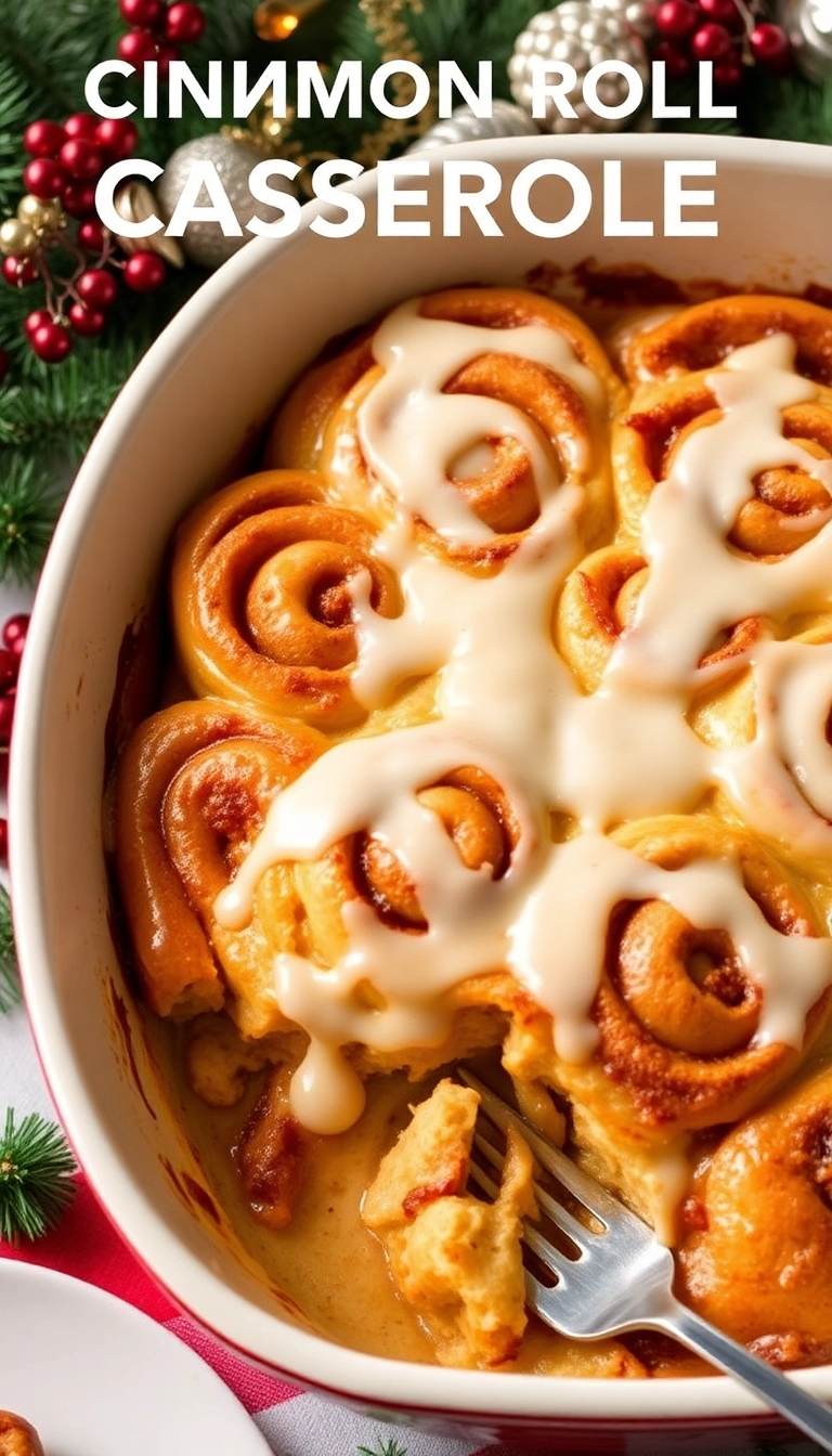 21 Christmas Brunch Ideas That Will Make Your Holiday Morning Magical! - 9. Baked Cinnamon Roll Casserole