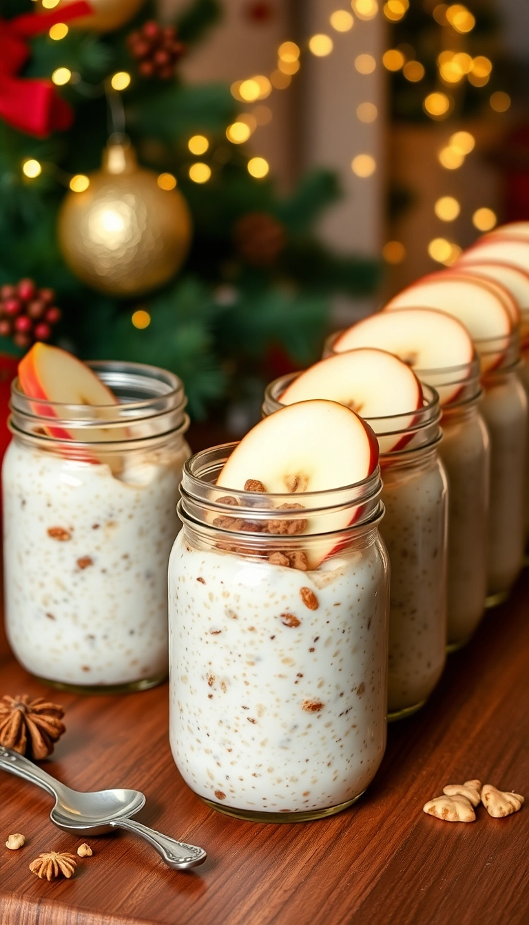 21 Christmas Brunch Ideas That Will Make Your Holiday Morning Magical! - 14. Apple Cinnamon Overnight Oats