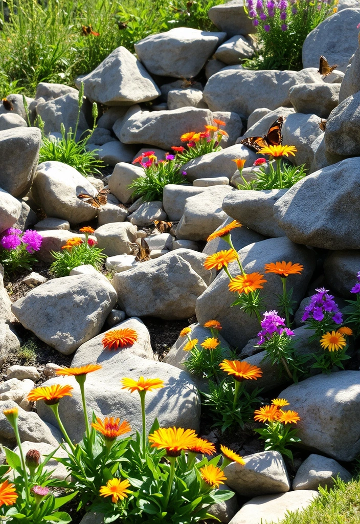 26 River Rock Landscaping Ideas That Will Transform Your Outdoor Space! - 24. Use River Rocks for Wildlife Gardens