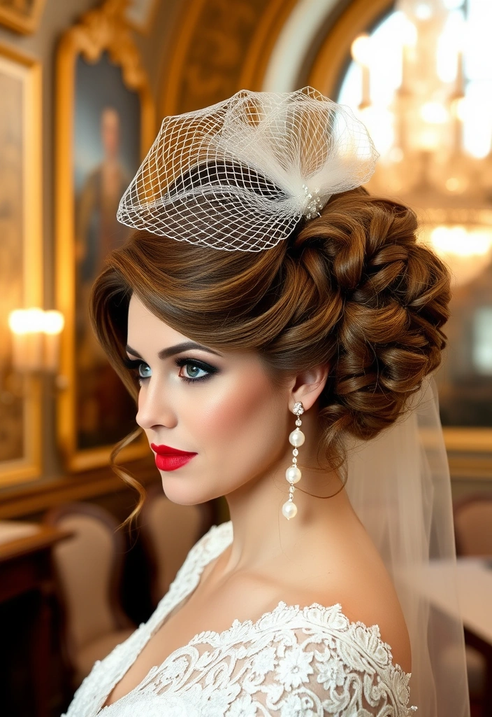 25 Stunning Long Hair Updos Perfect for Your Big Day (You Won't Believe #10!) - 6. Vintage Updo with Curls