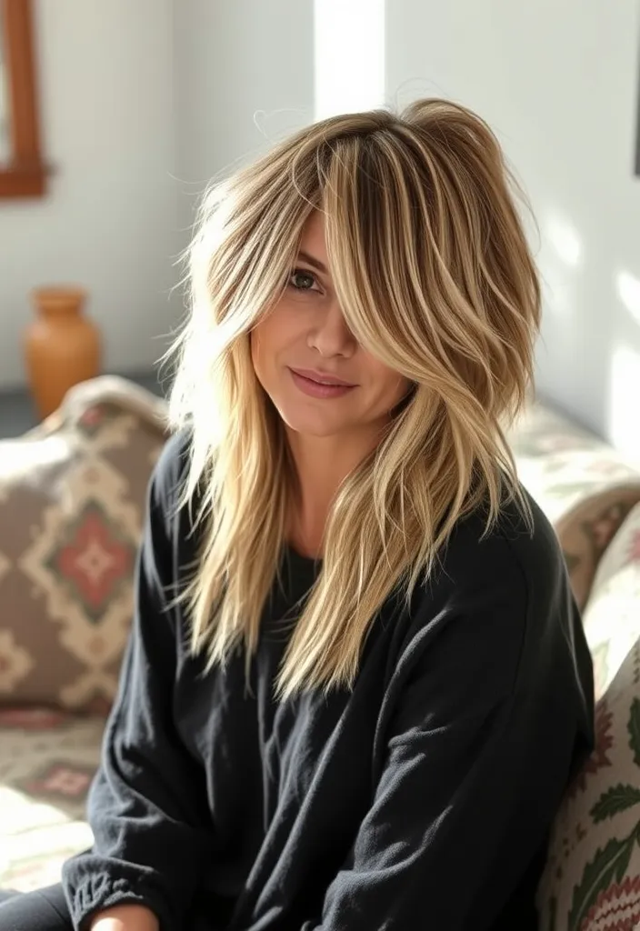 21 Balayage Wolf Cut Styles That Will Leave You Speechless! - 15. Soft Shag with Balayage