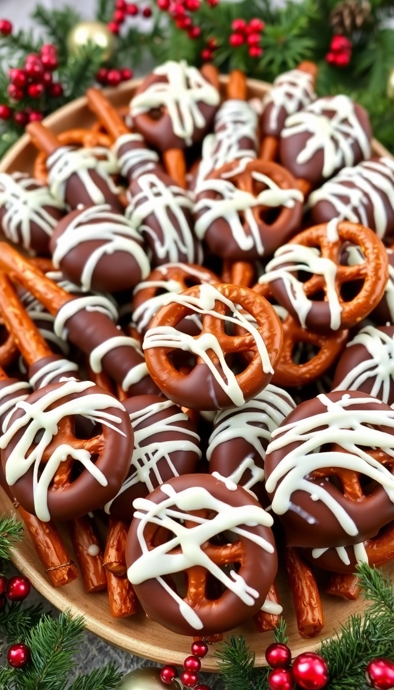 21 Christmas Brunch Ideas That Will Make Your Holiday Morning Magical! - 18. Chocolate-Dipped Pretzels