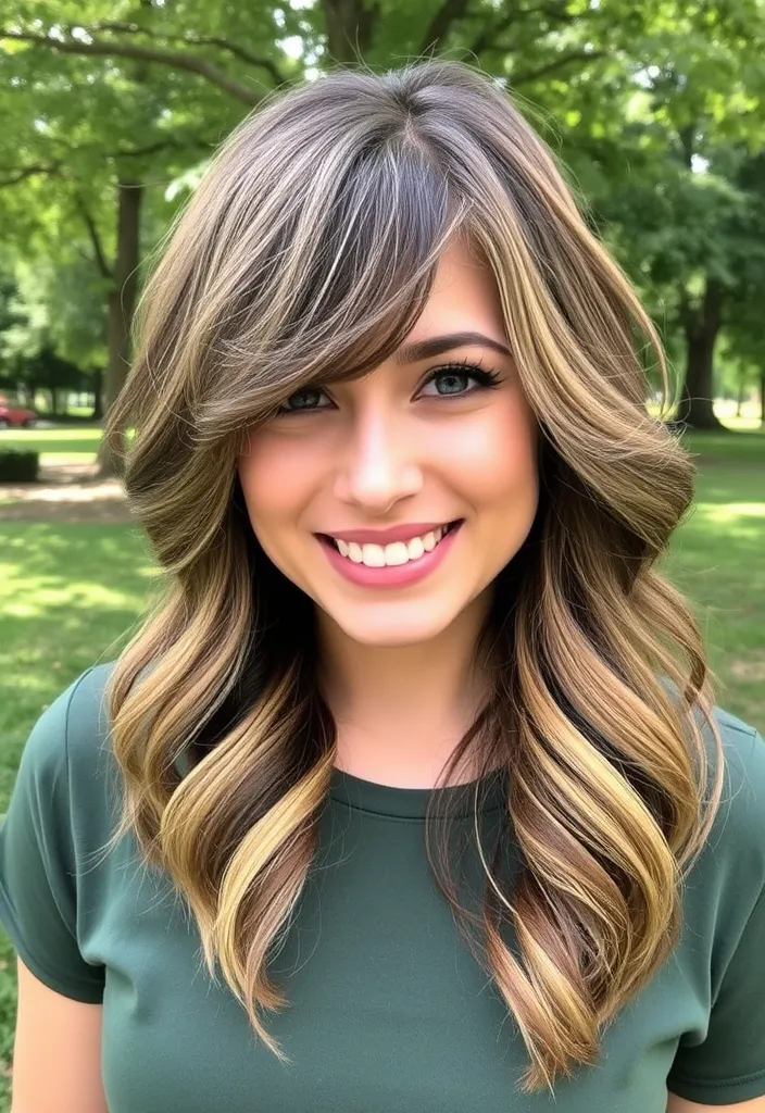 21 Balayage Wolf Cut Styles That Will Leave You Speechless! - 17. Textured Bangs with Balayage