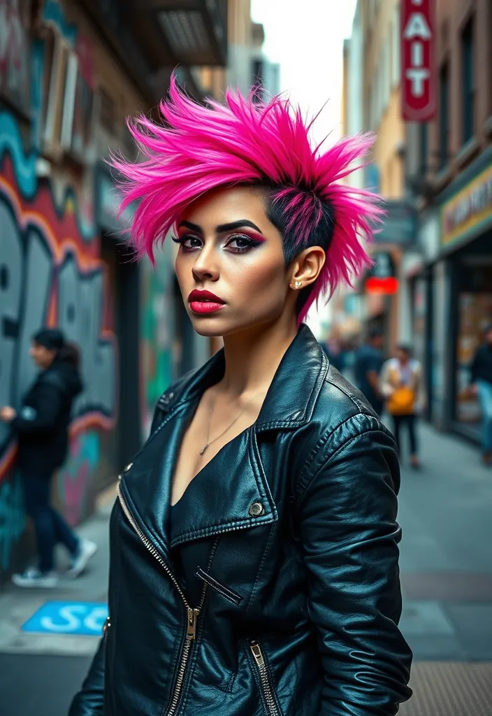 15 Eye-Catching Pink Wolf Cuts That Will Turn Heads Everywhere! - 2. Neon Pink Edges