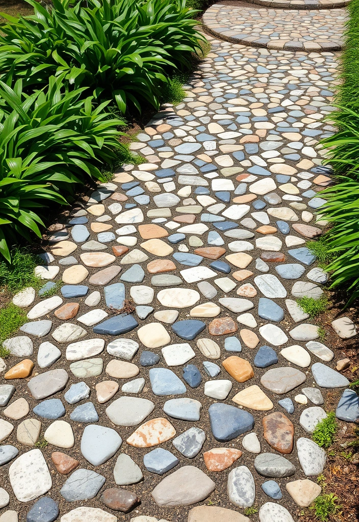 26 River Rock Landscaping Ideas That Will Transform Your Outdoor Space! - 17. Create a River Rock Mosaic