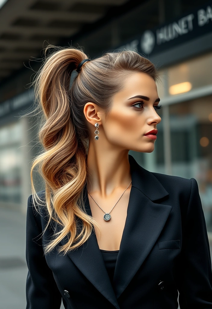 26 Elegant Hairstyles for Wavy Hair That Will Turn Heads! - 8. Sleek Ponytail