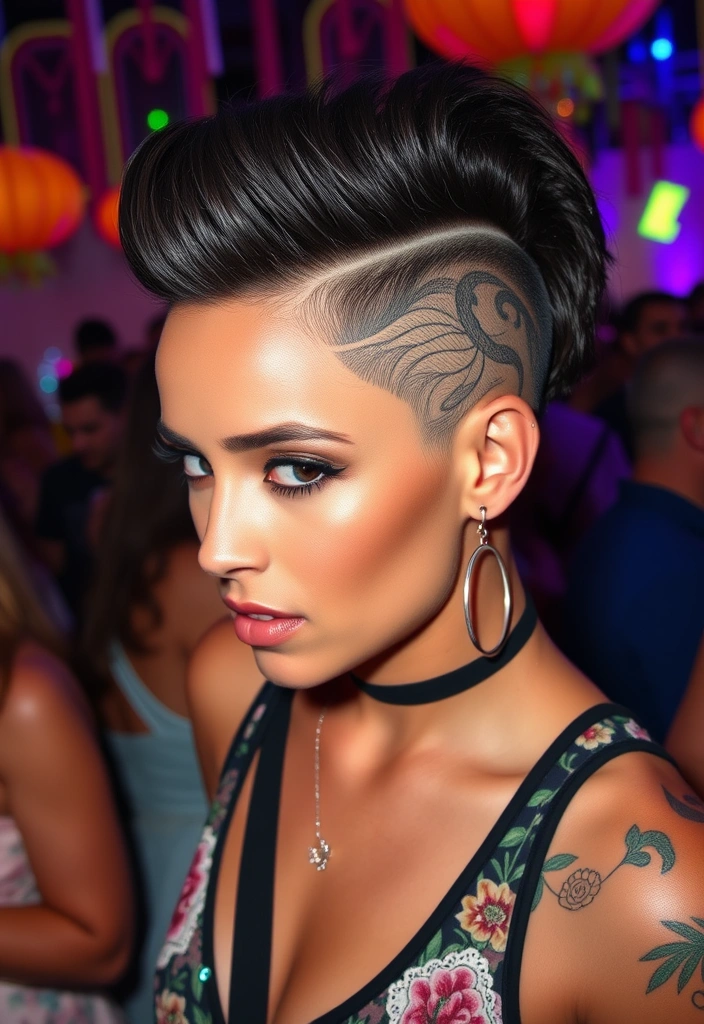 25 Stunning Homecoming Hairstyles That Will Turn Heads (Get Ready for Compliments!) - 24. Bold Undercut with Designs