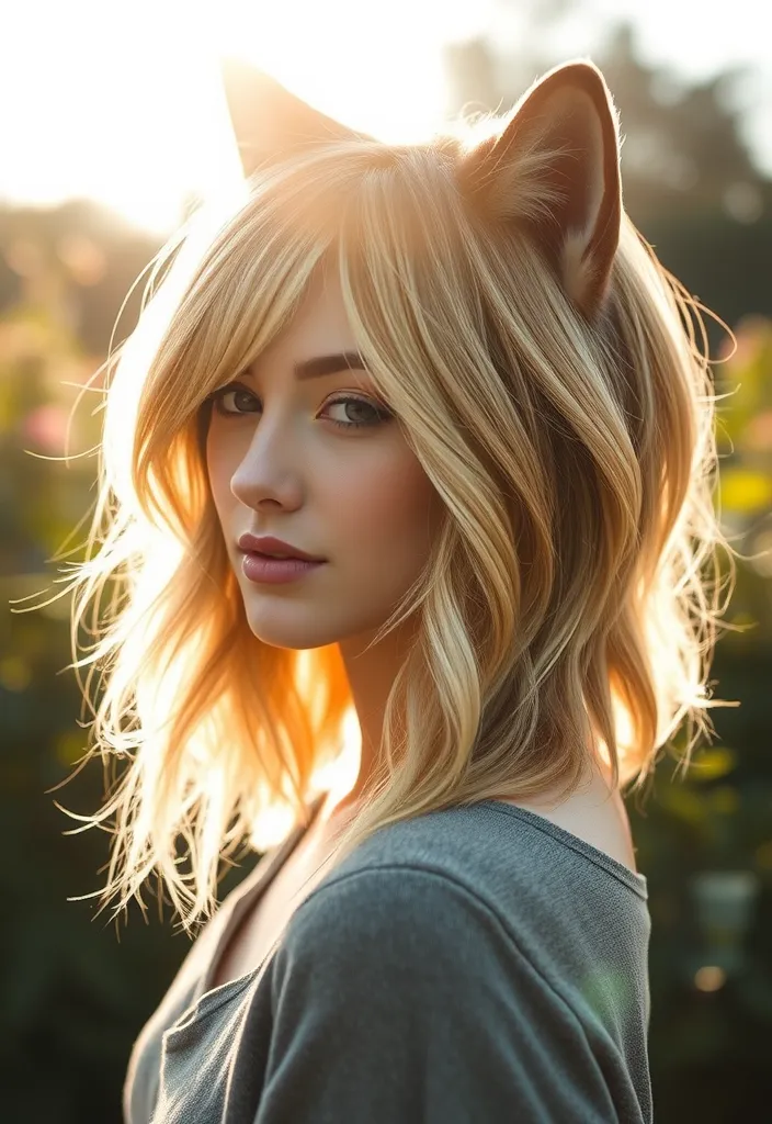 20 Stunning Wolf Cuts With Highlights That Will Make You Want to Book an Appointment NOW! - 3. Soft Layered Wolf Cut with Honey Highlights