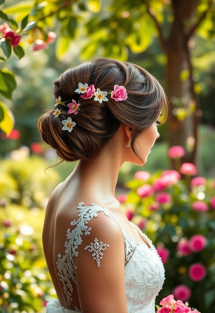 25 Stunning Homecoming Hairstyles That Will Turn Heads (Get Ready for Compliments!) - 11. Twisted Updo with Flowers