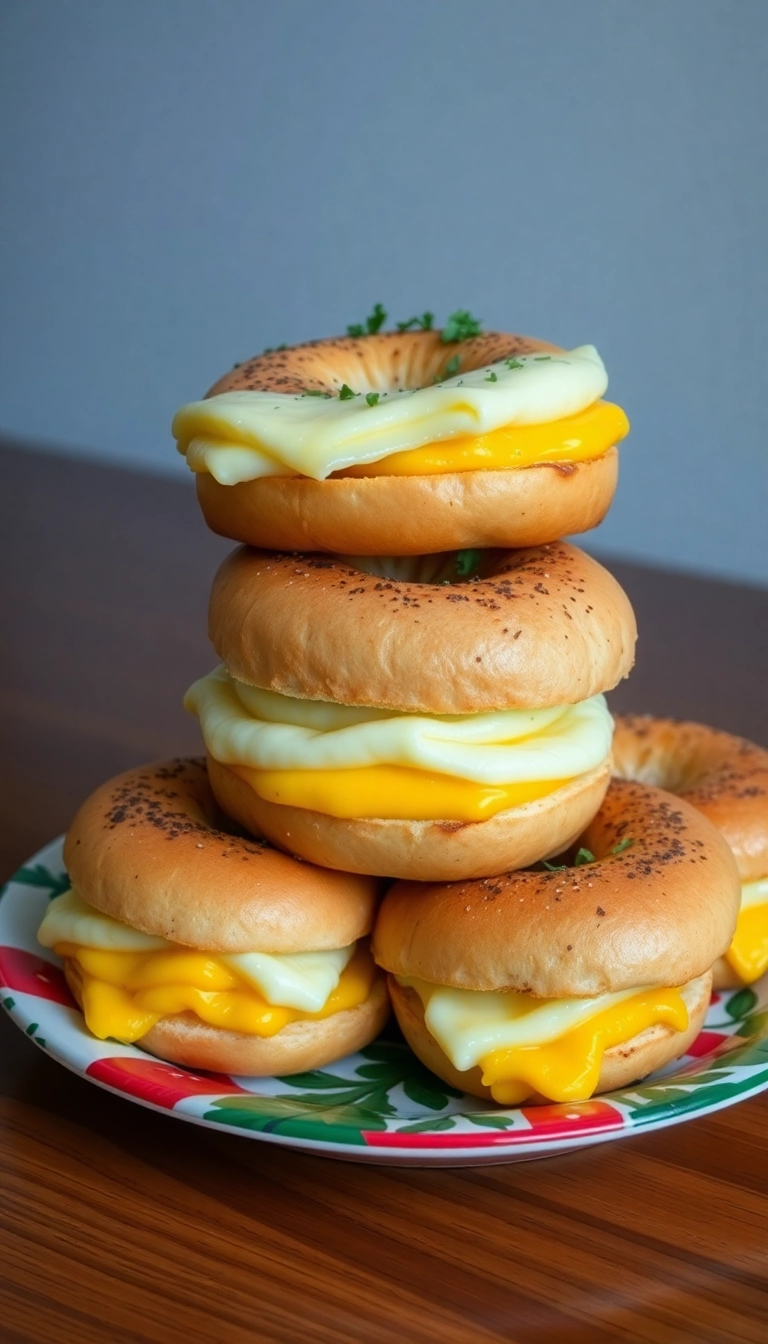 21 Christmas Brunch Ideas That Will Make Your Holiday Morning Magical! - 10. Egg and Cheese Breakfast Sandwiches