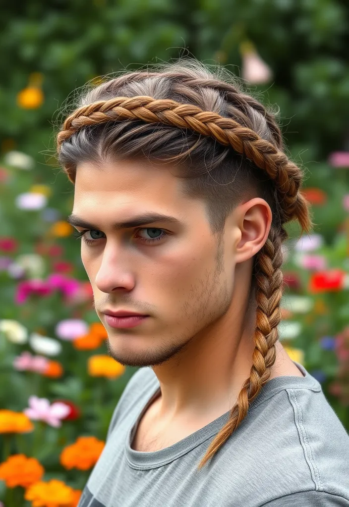 21 Stunning Haircuts for Long Haired Men That Will Turn Heads! - 5. The Braided Crown