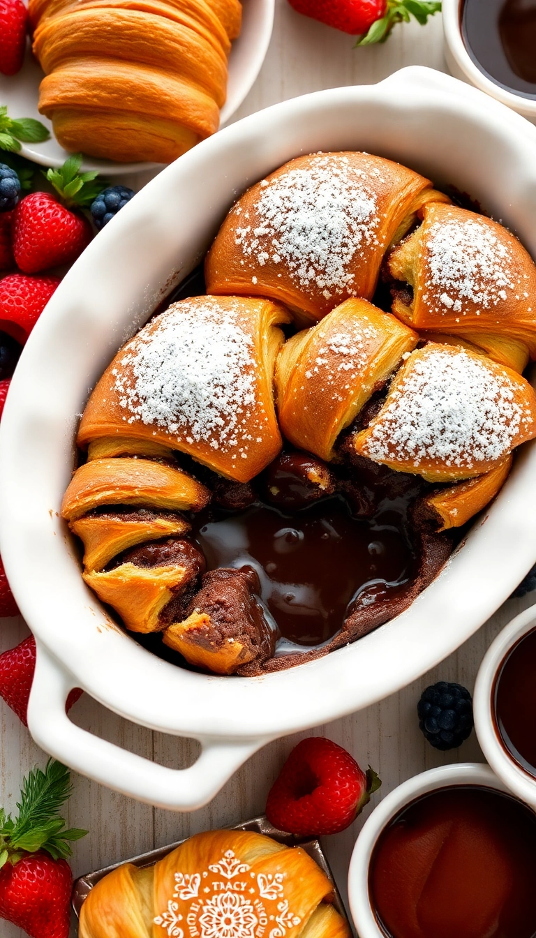 21 Christmas Brunch Ideas That Will Make Your Holiday Morning Magical! - 12. Chocolate Croissant Bake