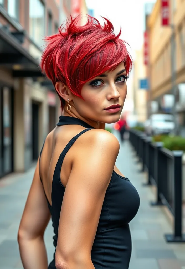 25 Fiery Red Wolf Cut Ideas That'll Make You the Talk of the Town! - 8. Layered Red Pixie Wolf Cut