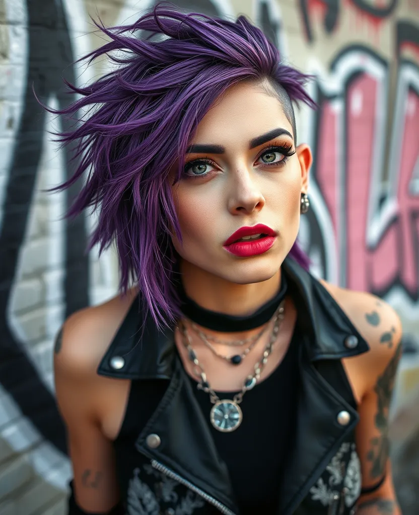 20 Wavy Wolf Cut Ideas For Women That Will Make Heads Turn! - 10. Punk-Inspired Wavy Wolf Cut