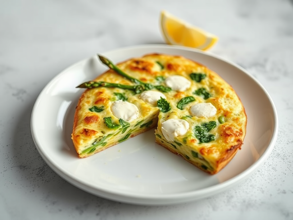 Image for Asparagus and Goat Cheese Frittata with Lemon Zest: