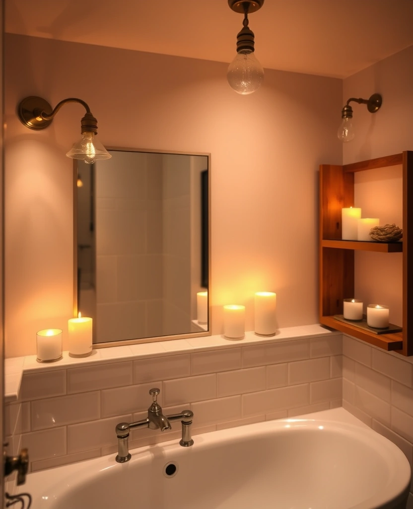 23 Modern Organic Bathroom Decor Ideas That Will Transform Your Space! - 24. Soft, Ambient Lighting