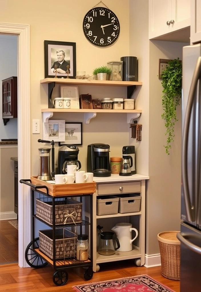 27 Small Kitchen Storage Ideas That'll Transform Your Space! - 18. Create a Coffee Station