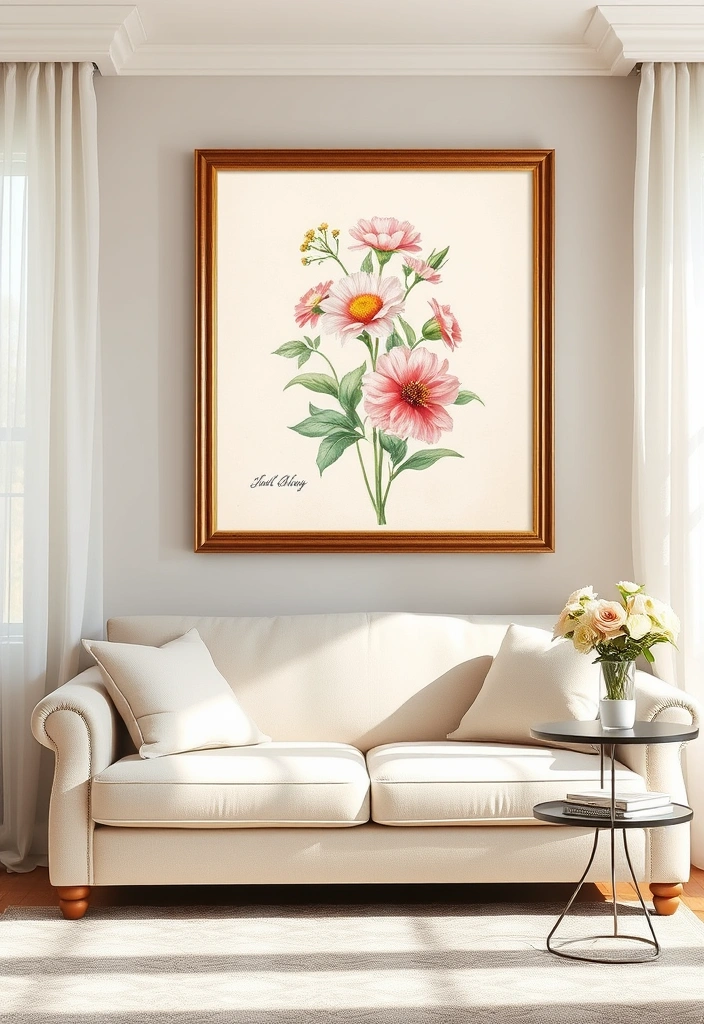 22 Stunning Vintage Art Prints That Will Transform Your Living Room Style! - 1. Romantic Floral Illustrations