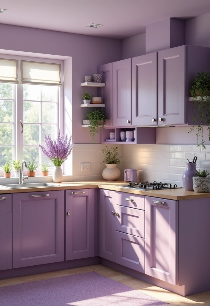 25 Stunning Paint Colors for Cherry Cabinets That Will Transform Your Kitchen! - 11. Soft Lavender