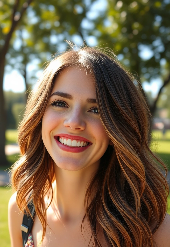 20 Bright Sun-Kissed Brunette Hair Ideas That Will Leave You Breathless! - 20. Soft Layered Brunette with Bright Highlights