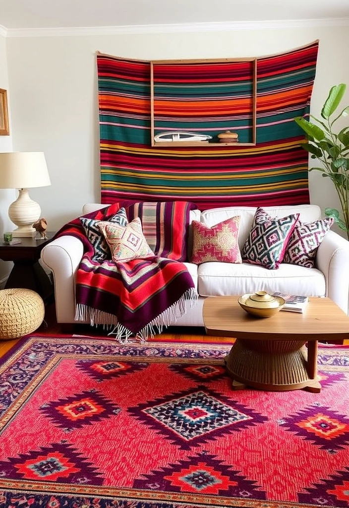 27 Vibrant Mexican Home Decor Ideas That Will Transform Your Space! - 5. Vibrant Textiles